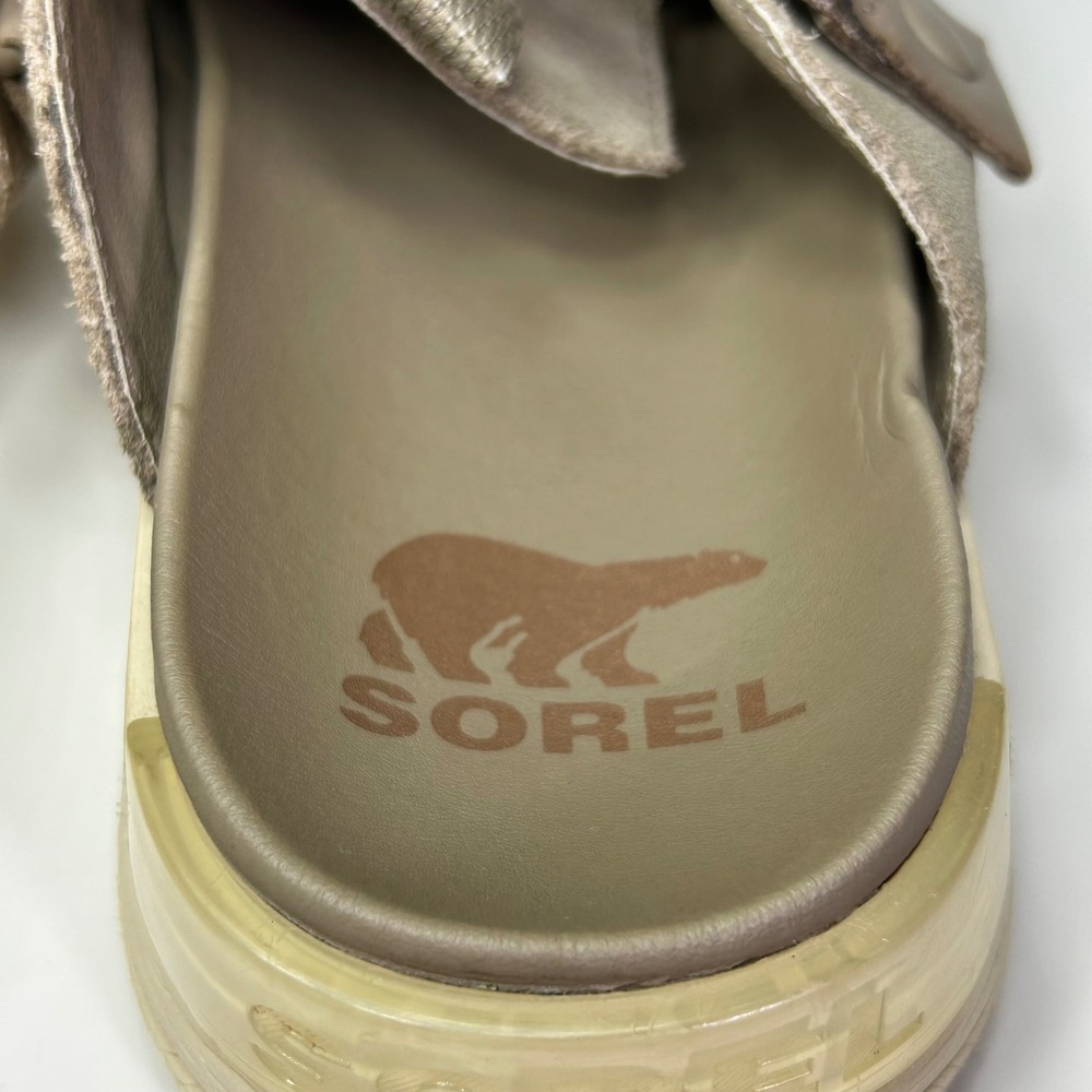 Sorel Vibe Mule Sage Sea Salt Suede Slip On Sneakers Women's 8 - Picture 9 of 11